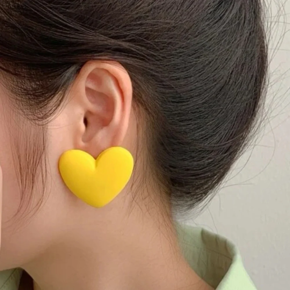 Heart Earrings - Orange - Picture 7 of 7